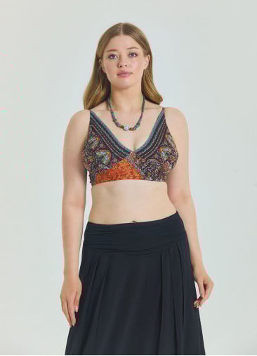 Lace Up Open Back Adjustable Brown Plus Size Blouse 4661